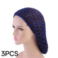 thumbnail image 1 of TELOLY 3 Pcs Hair Net Unique and Stylish Hair Nets for Women Crochet Pattern Hair Nets for Sleeping Light Blue, 1 of 2