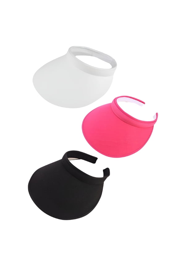 3 Pcs Sports Sun Visor Hat Cloth Covered Slip on Visor Cotton Womens Visor Cap Golf and Tennis Visor for Women Men Sun Visor