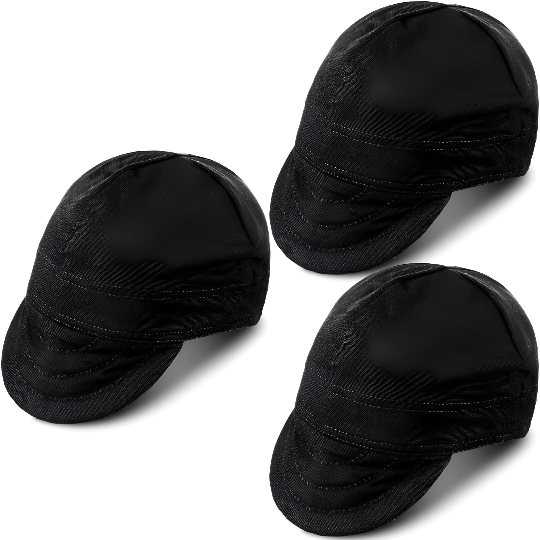TELOLY 2026 New 3 Pcs Welding Caps Welding Hats for Men Flame Resistant Cotton Welders Caps Mesh Inside Liner Welding Helmet Beanie Elastic Low Crown Hat for Electrician Gas Station