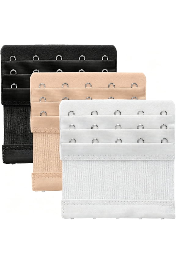 3 Pcs WomenS Bra Extenders 5 Hooks 3 Rows Elastic Bra Extender Bra Strap Extender Stretchy Bra Extensions Bra Band Soft Comfortable Bra Hooks