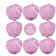 TELOLY 30Pcs KN95 Masks for Adults KN95 Protection Level KN95 Masks Contaminants Face Masks Pink
