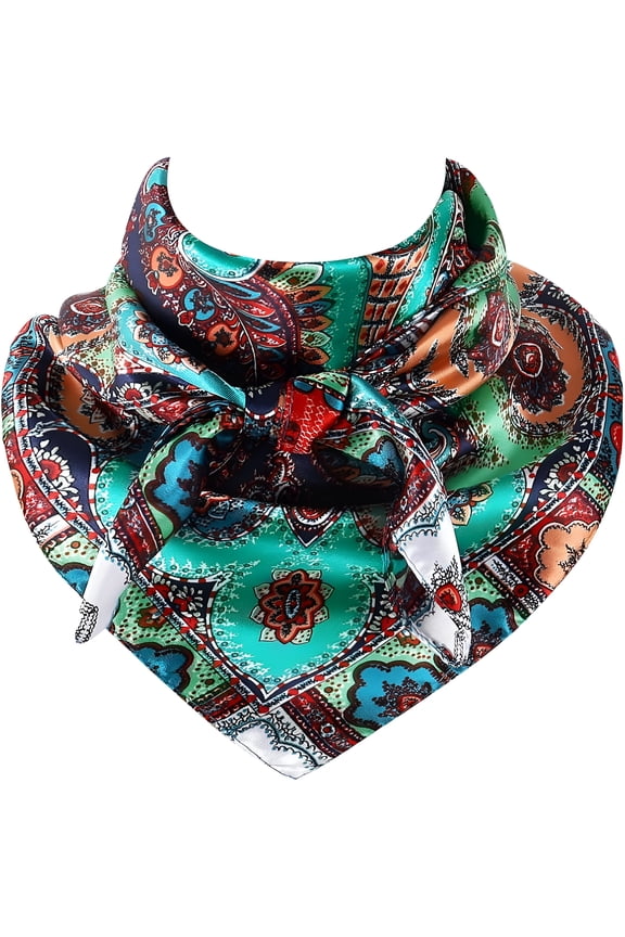 35 Inch Wild Rag Cowboy Scarves for Men, Large Rancher Neckerchief Silk Feel, Oversize Western Bandana