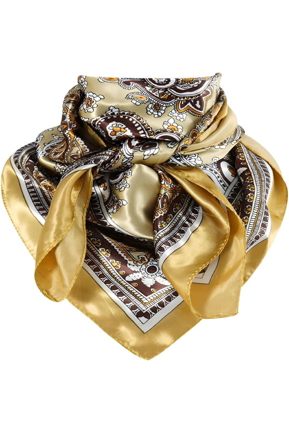 35 Inch Wild Rag Cowboy Scarves for Men, Large Rancher Neckerchief Silk Feel, Oversize Western Bandana