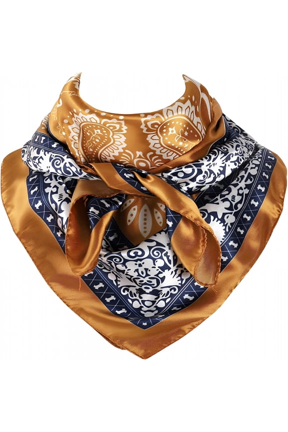 35 Inch Wild Rag Cowboy Scarves for Men, Large Rancher Neckerchief Silk Feel, Oversize Western Bandana