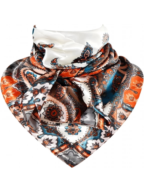 2026 New 35 Inch Wild Rag Cowboy Scarves for Men,Large Rancher Neckerchief Silk Feel,Oversize Western Bandana for Western Outfits,Ranch Work,Rodeos,Horseback Riding,Casual Wear.