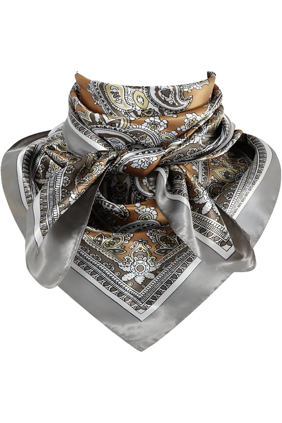 35 Inch Wild Rag Cowboy Scarves for Men, Large Rancher Neckerchief Silk Feel, Oversize Western Bandana