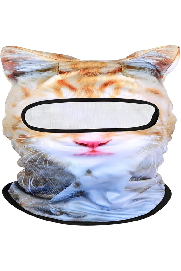 3D Cat Ski Balaclava Face Mask with Cute Ears,Cycling Sun Protection Mask,Soft and Breathable,For Music Festivals,Raves,Skiing,Halloween Parties,And Outdoor Activities