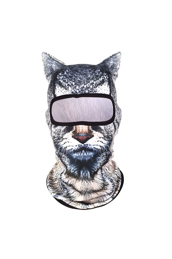 3D Cat Ski Balaclava Face Mask with Ears, Cat Ears and Mask, Breathable Cat Dog Mask, Cute Full Face Mask Animal Ski Mask for Skiing Cycling Prank