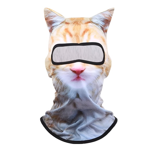 TELOLY 3D Cat Ski Balaclava Face Mask with Ears for Music Festivals Raves Ski Halloween Party Outdoor Activities