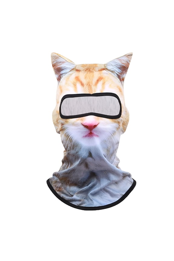 3D Cat Ski Balaclava Face Mask with Ears for Music Festivals Raves Ski Halloween Party Outdoor Activities