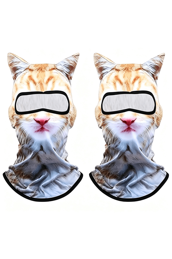 3D Cat Ski Balaclava Sheisty Face Mask with Ears Cute Animal Ski Mask Suitable for Festivals Raves Party Outdoor Activities Cat Ski Mask