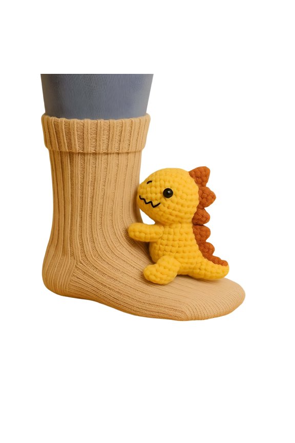 3D Hand Crocheted Knit Animal Socks, Christmas Knitted Floor Double-Layer Cotton Warm Socks (1 Pair, Style-M)