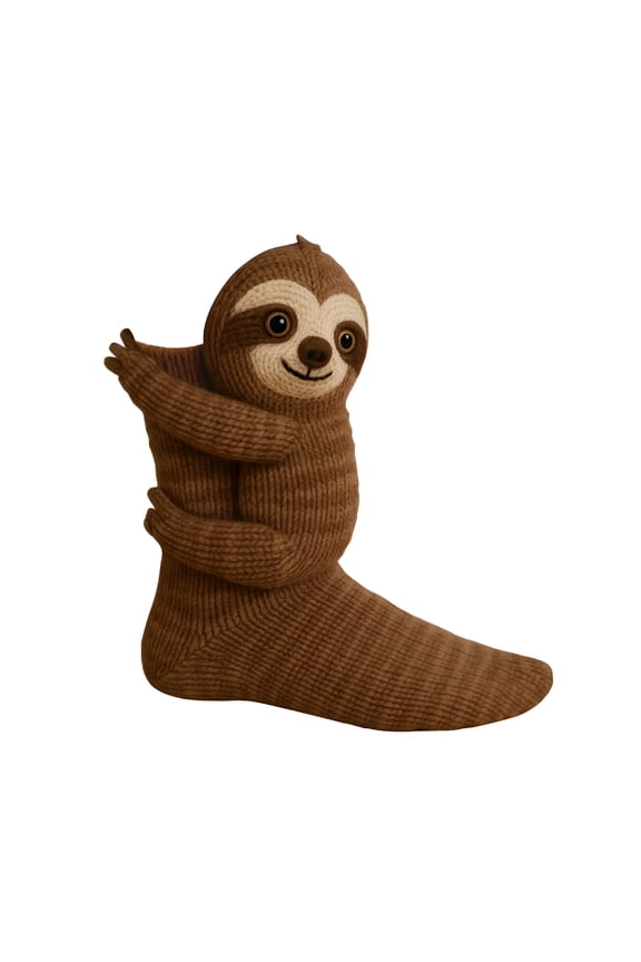 3D Knit Animal Socks Sloth, Machine Washable Knit Socks for Men and Women, Various Animal Pattern Designs, Winter Warm Style