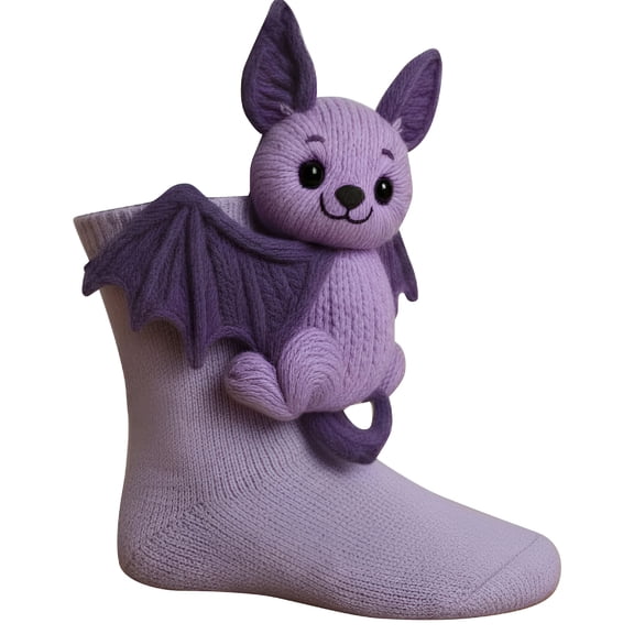 TELOLY 3D Knit Bunny Socks, Animal Socks Hand Crocheted, Breathable Comfort Novelty Sock, Animal Hugging Socks