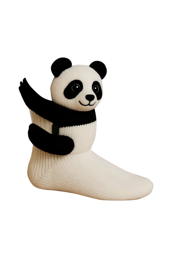 3D Knit Koala Socks for Unisex, Cozy Cute Hand Crochet Knit Sock, Funny Animal Socks, Winter Warm Floor Sock