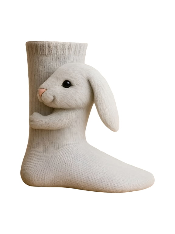 3D Knit Sloth Socks for Unisex, Cozy Cute Hand Crochet Knit Sock, Winter Warm Floor Sock, Hug Hug Socks