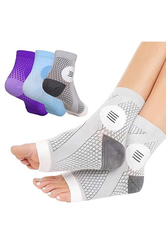 3Pair Neuropathy Socks Toeless Compression Socks Breathable Comfortable Ankle Socks Relief Athletic Socks For Arch & Heel, for Men and Women