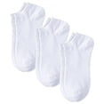 thumbnail image 1 of TELOLY 3Pairs Ankle Socks Men,Size 37-45 Athletic Socks,Extra Wide & Large Mens No Show Socks,White, 1 of 7