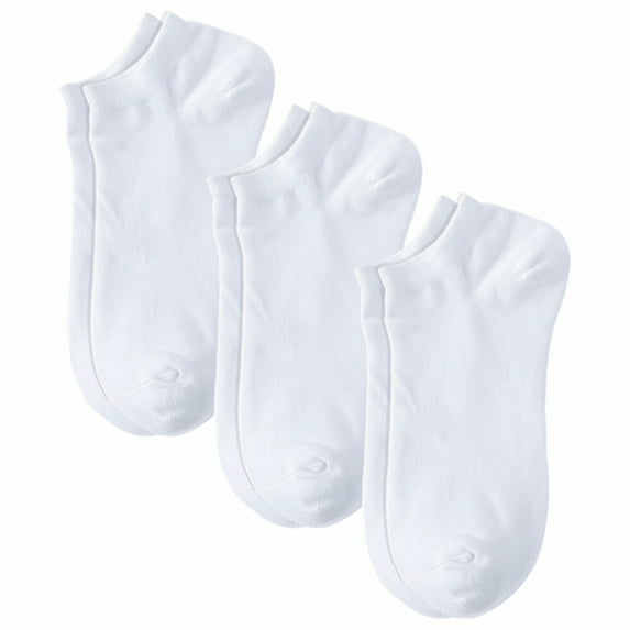 TELOLY 3Pairs Ankle Socks Men,Size 37-45 Athletic Socks,Extra Wide & Large Mens No Show Socks,White