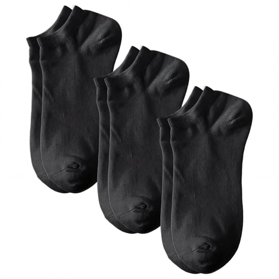 TELOLY 3Pairs Ankle Socks Men,Size 37-46 Athletic Socks,Low-Cut Ankle Socks Mens No Show Socks,Black