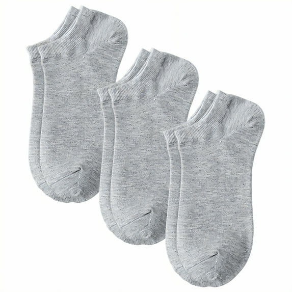 TELOLY 3Pairs Ankle Socks Men,Size 37-47 Athletic Socks,Large Size Mens No Show Socks,Gray
