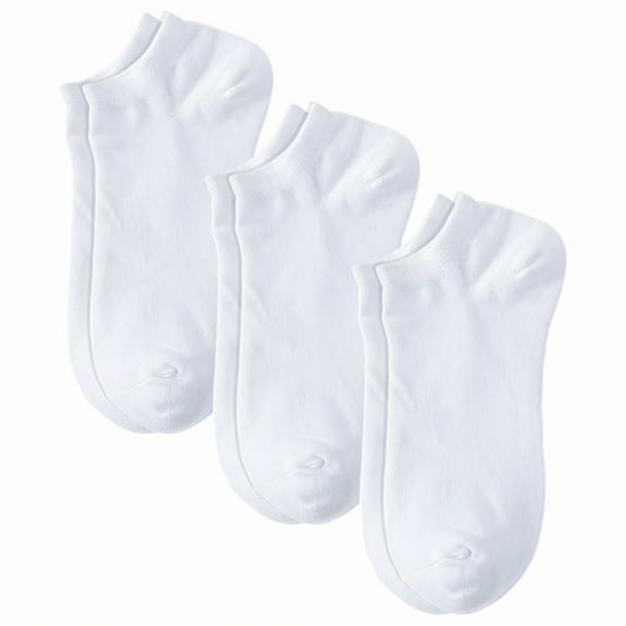 TELOLY 3Pairs Ankle Socks Men,Size 42-48 Athletic Socks,Low-Cut Ankle Socks Mens No Show Socks,White