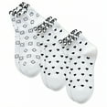 thumbnail image 1 of TELOLY 3Pairs Ankle Socks for Women,Monochrome Essentials Ruffle Socks,Compact Sock Height Womens Socks Size 9-11,Combination3, 1 of 1