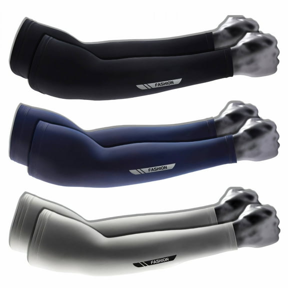 TELOLY 3Pairs Arm Sleeves,Arm Protection UPF50+ Nylon Mangas Para El Sol Para Hombre,Wrinkle Resistant 16.5" Arm Sleeves for Men,Multicolor1