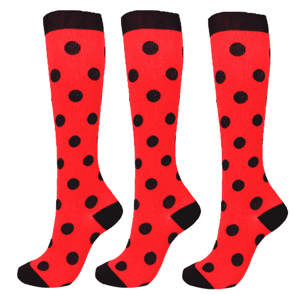 TELOLY 3Pairs Compression Socks for Women, Comfortable All-Over Elastic Material Comfortable All-Over, Elastic Material Comfortable Socks Non-Slip Cuff 3D Heel Fit Ergonomic Socks for Women