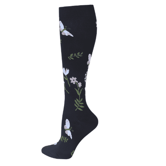 TELOLY 3Pairs Compression Socks for Women, Comfortable All-Over Elastic Material Comfortable All-Over, Elastic Material Comfortable Socks Non-Slip Cuff 3D Heel Fit Ergonomic Socks for Women