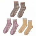 thumbnail image 1 of TELOLY 3Pairs Fuzzy Socks for Women,Plush Coral Fleece Socks Slipper Socks for Women,Non-Slip Long Socks for Women,Color Mixing, 1 of 1