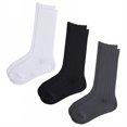 thumbnail image 1 of TELOLY 3Pairs Girls Knee High Socks,120-140Cm Knee High Socks,Pure White Tone Knee Socks,Combination3,M, 1 of 1