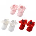 thumbnail image 1 of TELOLY 3Pairs Kids Socks,0-12 Months Ruffle Socks,Plain Color Look Lace Socks,Combination5, 1 of 1