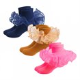 thumbnail image 1 of TELOLY 3Pairs Kids Socks,1-3 Years Old Ruffle Socks,Solid Color Lace Socks,Style2,12-15Cm, 1 of 1