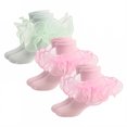 thumbnail image 1 of TELOLY 3Pairs Kids Socks,4-6 Years Old Ruffle Socks,Thin for Spring & Summer Lace Socks,Combination2, 1 of 1