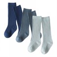 thumbnail image 1 of TELOLY 3Pairs Kids Socks,5-8 Years Old Girl Socks,Solid Color Tube Socks,Style5, 1 of 1