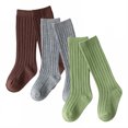 thumbnail image 1 of TELOLY 3Pairs Kids Socks,6-12 Months Girl Socks,Kids Ribbed Socks Tube Socks,Combination3, 1 of 1
