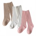 thumbnail image 1 of TELOLY 3Pairs Kids Socks,6-12 Months Girl Socks,Mid-Calf Length Tube Socks,Combination2, 1 of 1