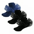 thumbnail image 1 of TELOLY 3Pairs Kids Socks,6-8 Years Old Ruffle Socks,Thin for Spring & Summer Lace Socks,Combination1, 1 of 1