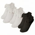 thumbnail image 1 of TELOLY 3Pairs Kids Socks,Autumn Season Ruffle Socks,Sweat Absorption Lace Socks,Combination5, 1 of 1