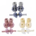 thumbnail image 1 of TELOLY 3Pairs Kids Socks,Bow Headband Baby Girl Socks,Baby Headband & Socks Toddler Socks 2T-3T,Combination3, 1 of 1