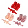 thumbnail image 1 of TELOLY 3Pairs Kids Socks,Knitted Cotton Baby Girl Socks,Solid Color Toddler Socks 2T-3T,Combination4, 1 of 1