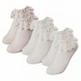 thumbnail image 1 of TELOLY 3Pairs Kids Socks,Sweat Absorbent & Odorless Ruffle Socks,Spring Season Lace Socks,Combination4, 1 of 1