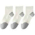 thumbnail image 1 of TELOLY 3Pairs Mens Socks9-13Mens Ankle Socks Size 9-11 Men's Socks ,White, 1 of 4