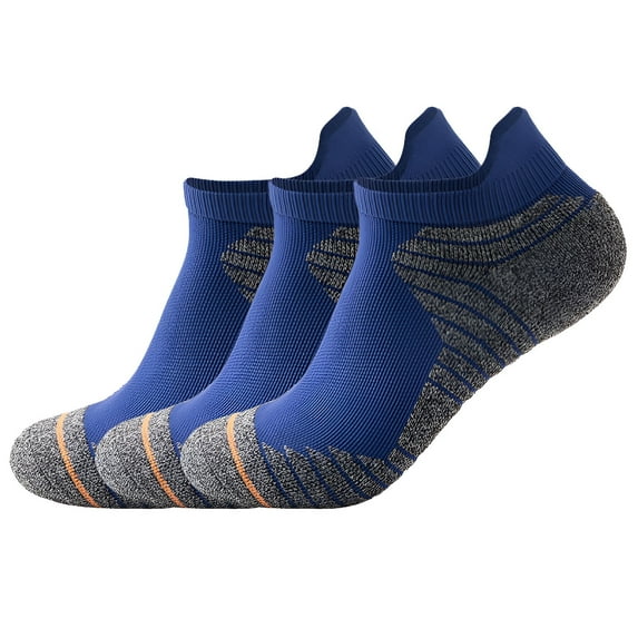 TELOLY 3Pairs Mens Socks,Sports Design Moisture Wicking Socks Men,Top Sweat Absorption Mens Socks Size 9-11,Blue