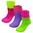 thumbnail image 1 of TELOLY 3Pairs Slouchy Socks for Women,Shaping, Sweat-Wicking, Anti-Friction Boot Socks for Women,Japanese Style Socks Scrunch Socks Women,Combination1, 1 of 1