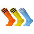 thumbnail image 1 of TELOLY 3Pairs Soccer Socks,Pro Athletic Socks Baseball Socks,Color Block Design Knee High Socks,Combination3,L, 1 of 1