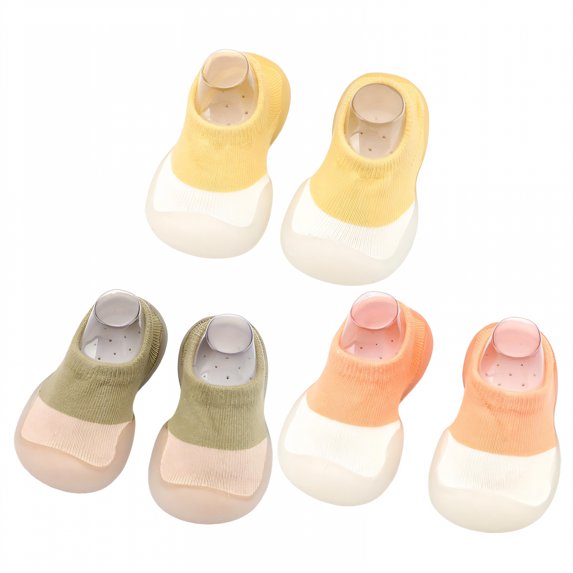 TELOLY 3Pairs Sock Shoes Toddler,15.5Cm Sock Shoes for Baby Boy,Knitted Fabric Sock Shoes for Baby Girl,Combination2