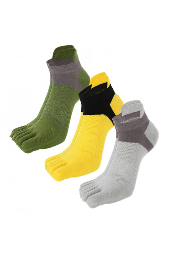 3Pairs Toe Socks,Dry Mesh Fabric Short Socks for Women,Solid Color Mens No Show Socks,Combination2