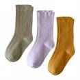 thumbnail image 1 of TELOLY 3Pairs Womens Crew Socks,Odor Resistant Boot Socks,Solid Color Womens Socks Size 9-11,Combination1, 1 of 1